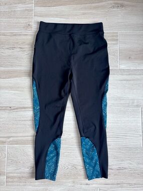 Pop Fit Leggings Black and Blue 2XL